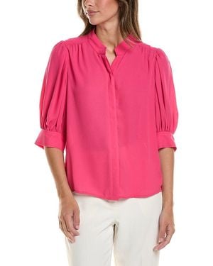Cece Open Collar Top - Red