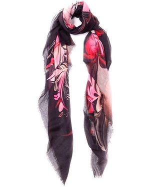 Blue Pacific Vintage Calla Lily Print Scarf - Multicolor