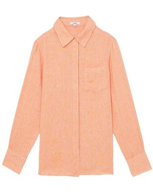 Reiss Belle Linen Shirt - Pink