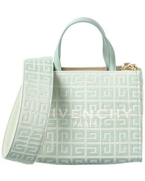 Givenchy G Mini Canvas & Leather Tote - Green