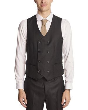 Paisley & Gray Marylebone Slim Double-Breasted Vest - Black