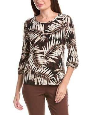 Jones New York 3/4-Sleeve Puff Blouse - Brown