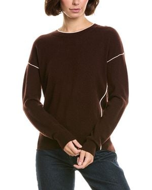 InCashmere Seam Detail Wool & Cashmere-Blend Pullover - Brown