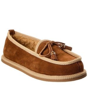 Celine Boubou Suede & Shearling Slipper - Brown