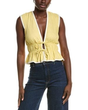 Wayf Linen-Blend Top - Blue