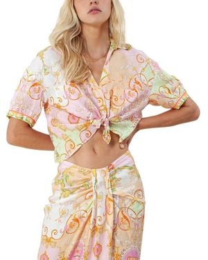 Hale Bob Linen Top - Pink