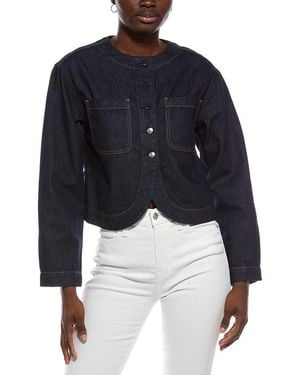 Madewell Curved Hem Button Jacket - Blue