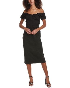 A.L.C. Nora Linen-Blend Midi Dress - Black