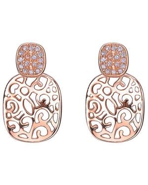 Genevive Jewelry Rose Gold Over Silver Earrings - Pink
