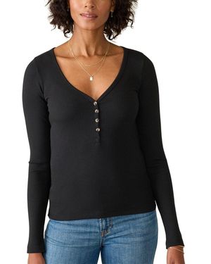 Faherty Freestyle Rib Henley - Black