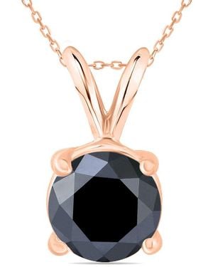 True Diamond 14k Rose Gold 1.95 Ct. Tw. Diamond Necklace - Blue