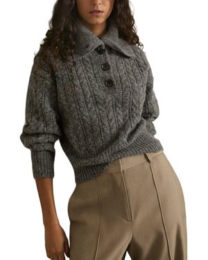 Reiss Etta Knit Mohair-Blend Jumper - Pink