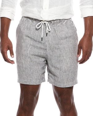 Onia Classic Stripe Linen-Blend Short - Grey
