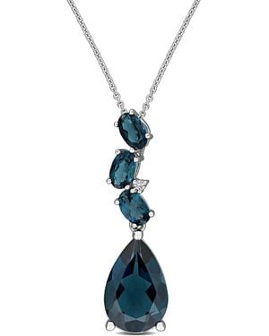 Rina Limor 10k 4.56 Ct. Tw. Diamond & London Blue Topaz Pendant