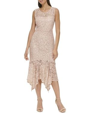 Kensie Lace Midi Dress - Natural