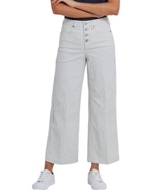NYDJ Teresa Palencia Stripe Wide Leg Jean - Gray