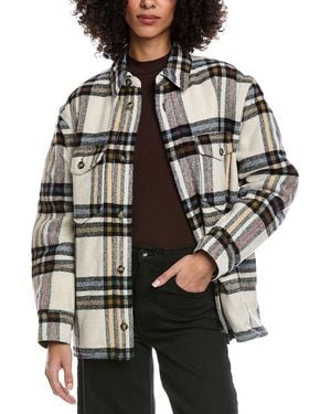 Isabel Marant Isabel Marant Etoile Check Wool & Silk-Blend Overshirt - Gray