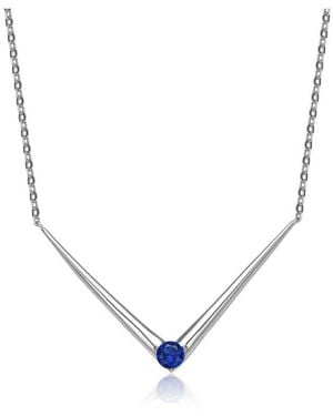Genevive Jewelry Silver Cz Necklace - Metallic
