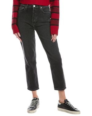 RE/DONE 90's High-Rise Washed Noir Ankle Crop Jean - Black