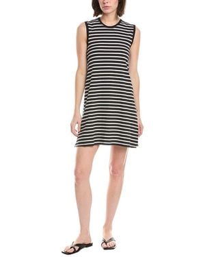 ATM Stripe Classic Jersey Mini Dress - Black