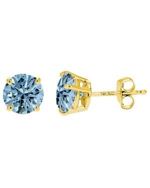 Amairah 14K 2.00 Ct. Tw. Lab-Grown Diamond Stud Earrings - Blue