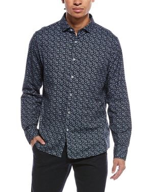 Stone Rose Stretch Print Shirt - Blue