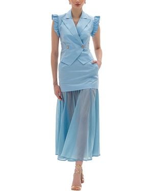 BGL 2Pc Vest & Skirt Set - Blue