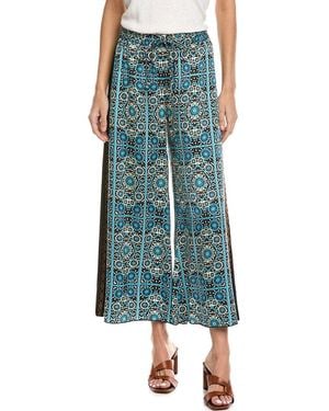 Johnny Was Dolores Silk-Blend Pant - Blue