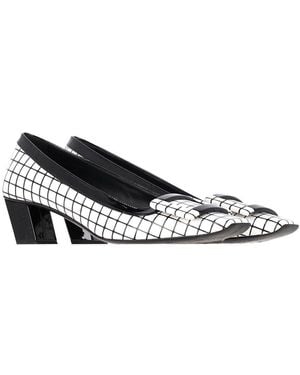 Roger Vivier Leather Belle Vivier Graphic Grid Pump (Authentic Pre- Loved) - Black