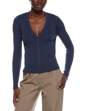 Vince Ribbed Cardigan - Blue