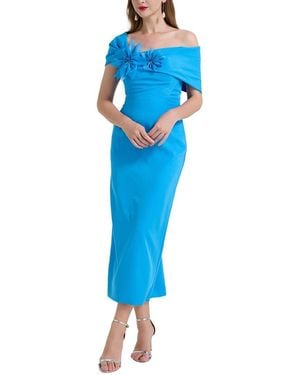 Kaimilan Off-The-Shoulder Midi Dress - Blue