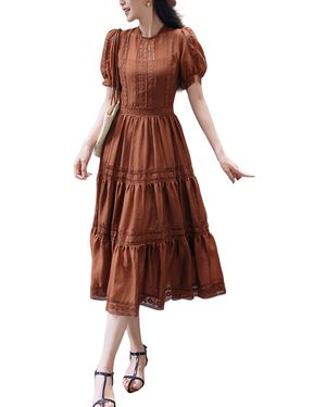 BURRYCO Short Sleeve Midi Dress - Brown