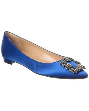 Manolo Blahnik Hangisi Satin Flat - Blue