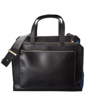 Valextra Passepartout Large Leather Satchel - Black