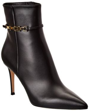 Gianvito Rossi Carrey 85 Leather Bootie - Black