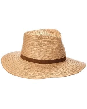 Vince Wide Brim Straw Fedora - Natural