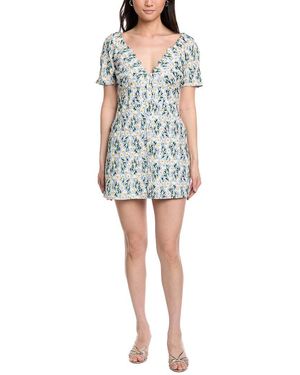 Lost + Wander Breath Of Youth Linen-Blend Mini Dress - Blue