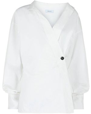 Ferragamo Asymmetric Cotton Dress Shirt - White