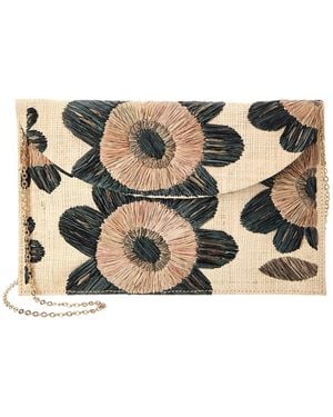 Kayu Primrose Raffia Envelope Clutch - Metallic