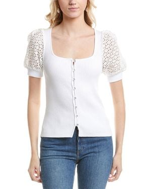 Design History Mixed Media Jumper - White