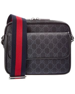 Gucci Gg Small Canvas & Leather Crossbody - Gray