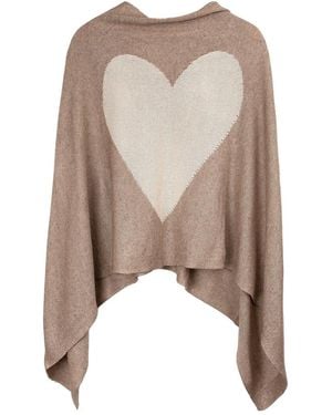 Saachi Cashmere Blend Heart Silk & Cashmere-Blend Poncho - Brown