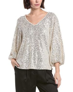 Vince Camuto Sequin Raglan Blouse - Gray