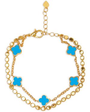 Saachi Multi Clover Charm Bracelet - Blue