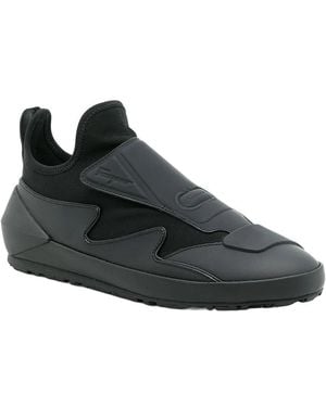 Ferragamo Sock Leather Trainer - Black