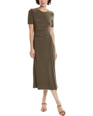 Maison Tara Ruched Midi Dress - Green