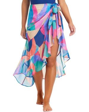 Beyond Control Swimwear Full Circle Chiffon Pareo Coverup - Blue