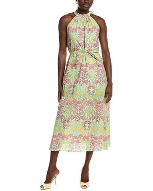 Garrie B Floral Boota Ruffle Dress - Green
