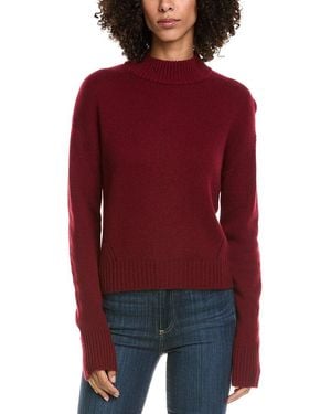 InCashmere Crop Mock Wool & Cashmere-Blend Jumper - Red
