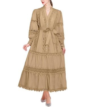 Kaimilan Solid Midi Dress - Natural